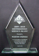 NAPR Distinguished Service Award 2009-2010