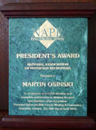 NAPR President's Award 2012